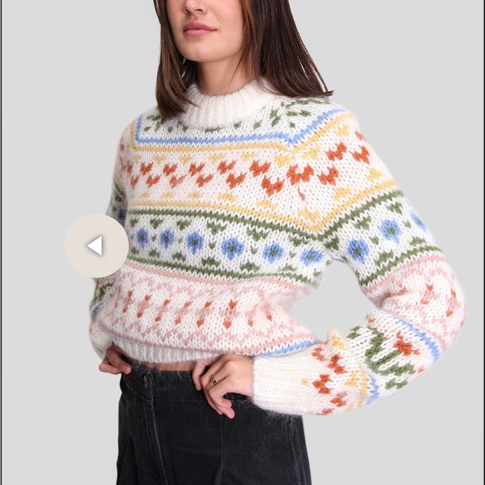 Samsoe Simone crewneck big knit Patterned Women's Sweater - Picture 2 of 13